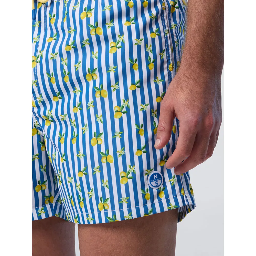 Купить North sails 673746-C005-XL плавательные шорты Allover Volley White Blue Stripes / Lemon XL 7ft.ru в интернет магазине Семь Футов
