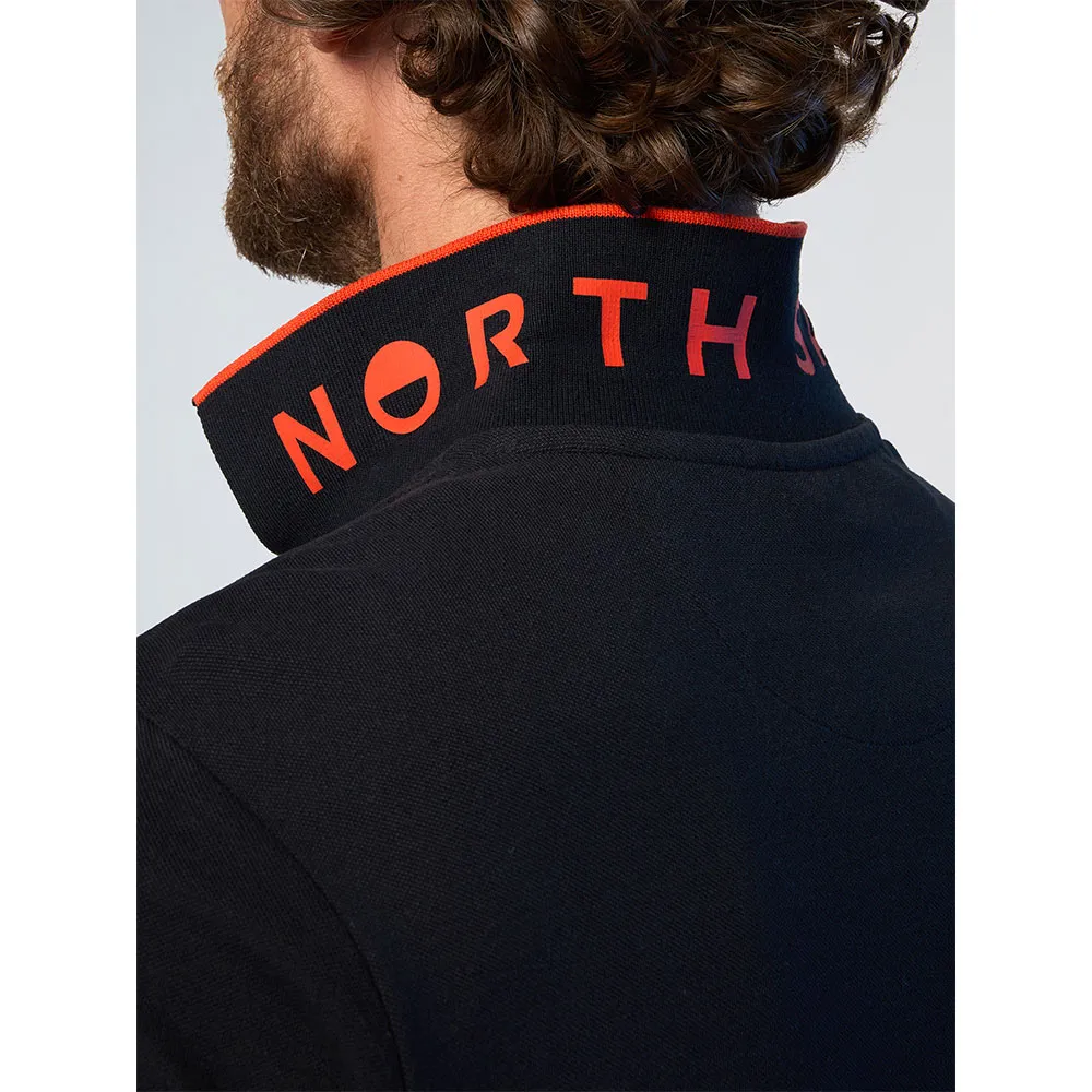 Купить North sails 692452-0999-XXL Поло с короткими рукавами Striped In Contrast Оранжевый Black 2XL 7ft.ru в интернет магазине Семь Футов