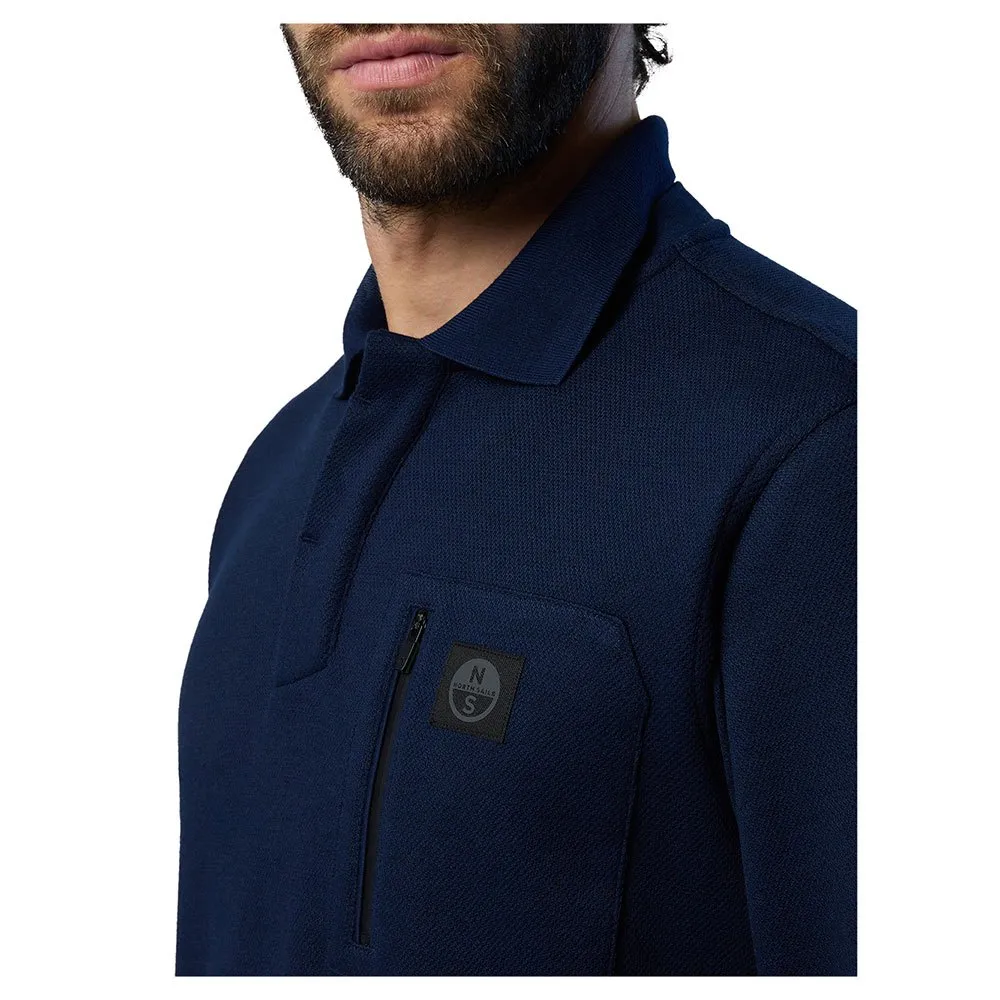 Купить North sails 692334-0802-XS Поло с длинным рукавомным рукавом Logo 692334 Голубой Navy Blue XS 7ft.ru в интернет магазине Семь Футов