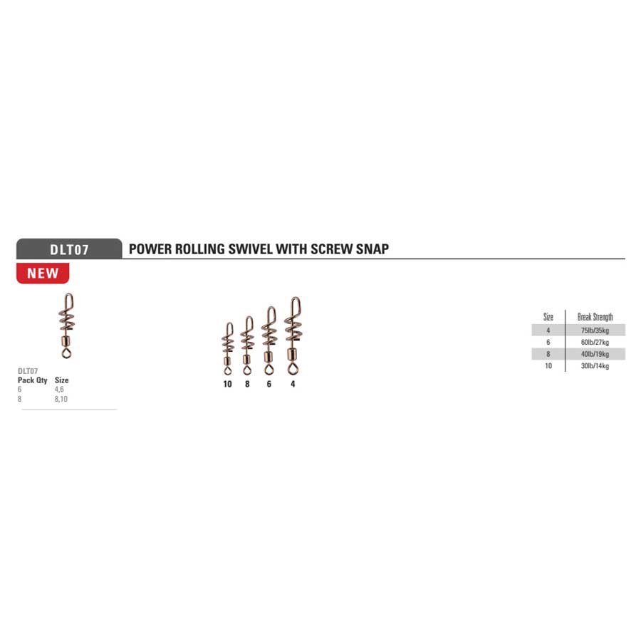 Купить Mustad DLT07-10-8 Power Rolling Screw Snap Вертлюги  Black Nickel 10 7ft.ru в интернет магазине Семь Футов