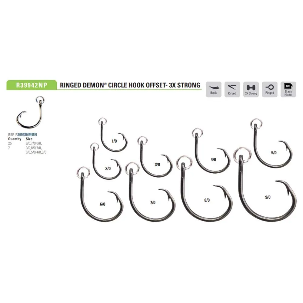 Купить Mustad 39943NP-BN-9/0-U03 Однобородный крючок с бородкой Demon Offset Circle 4X Strong Серебристый Black Nickel 9/0 7ft.ru в интернет магазине Семь Футов