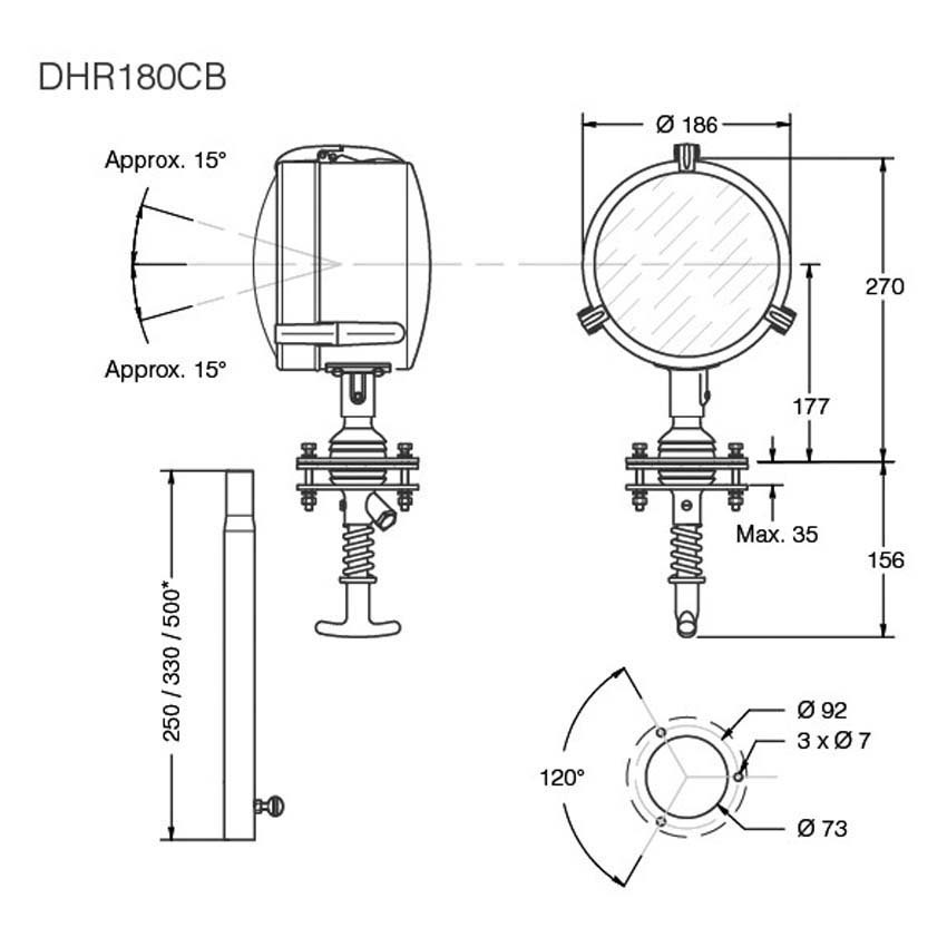 Купить Den haan rotterdam 4040553 DHR 180CB 180 mm 20W 10-32V Свет  Silver 7ft.ru в интернет магазине Семь Футов