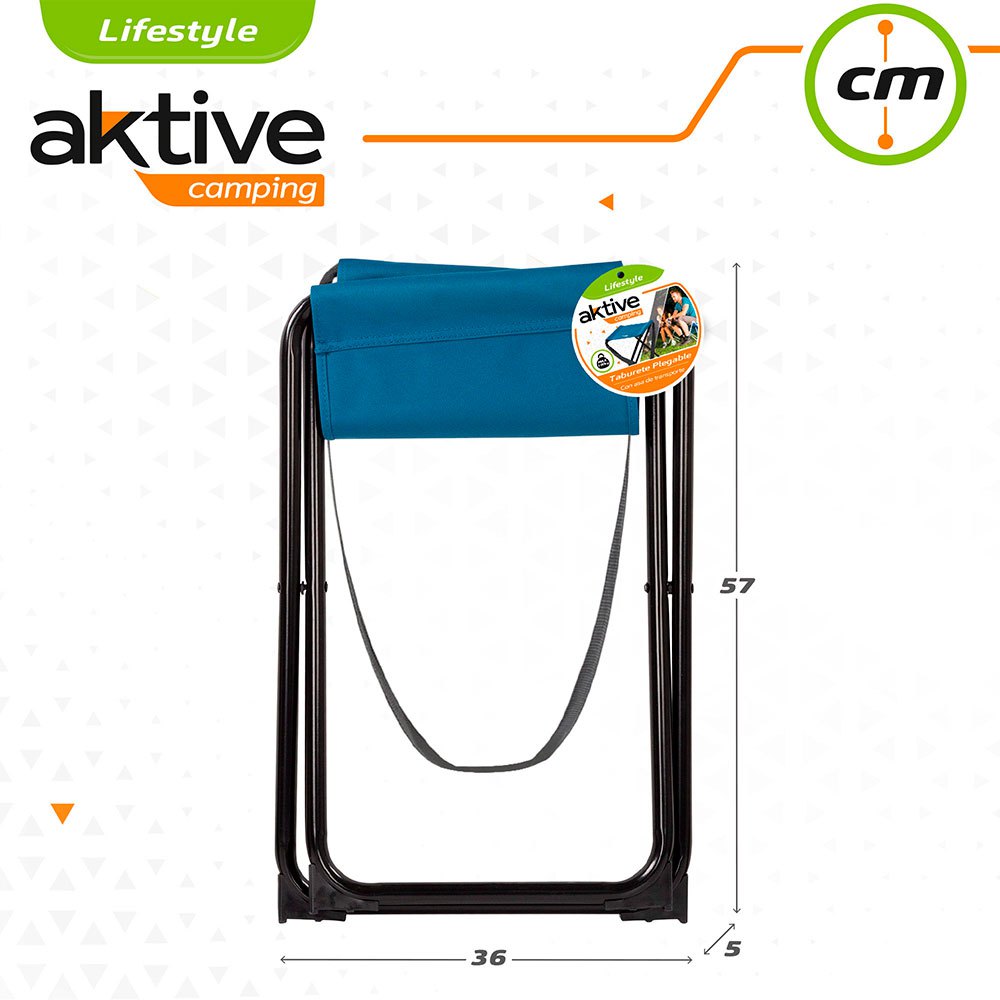 Купить Aktive 52860 Складная сталь Camping Табурет Голубой Black/Navy 7ft.ru в интернет магазине Семь Футов