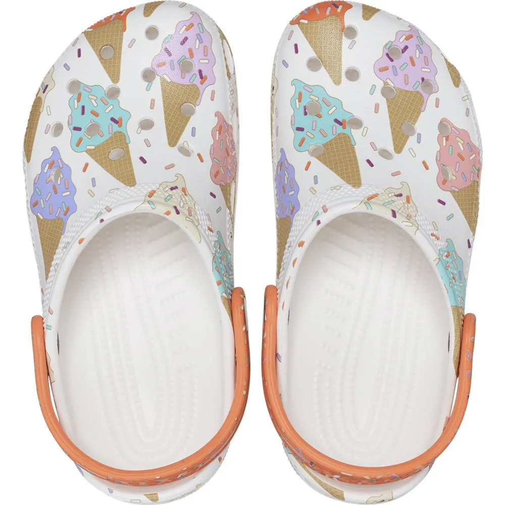Купить Crocs 208572-94s-c9 Деревянные башмаки Classic Ice Cream Graphic White / Multi 35x25x15 EU 25 7ft.ru в интернет магазине Семь Футов