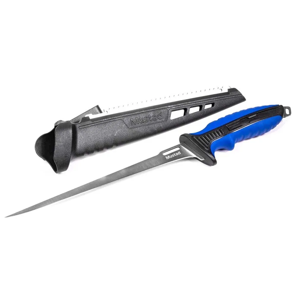 Купить Mustad MT-101-24 Нож нож MT101 Серебристый  Blue 9´´ 7ft.ru в интернет магазине Семь Футов