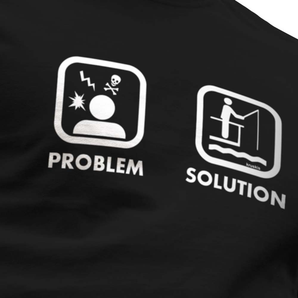 Купить Kruskis CA65500302K094 Футболка с коротким рукавом Problem Solution Fish Черный Black L 7ft.ru в интернет магазине Семь Футов