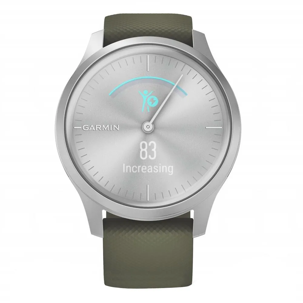 Купить Garmin 010-02240-01 Часы Vivomove Style Зеленый  Silver / Moss Green Silicone 42 mm 7ft.ru в интернет магазине Семь Футов