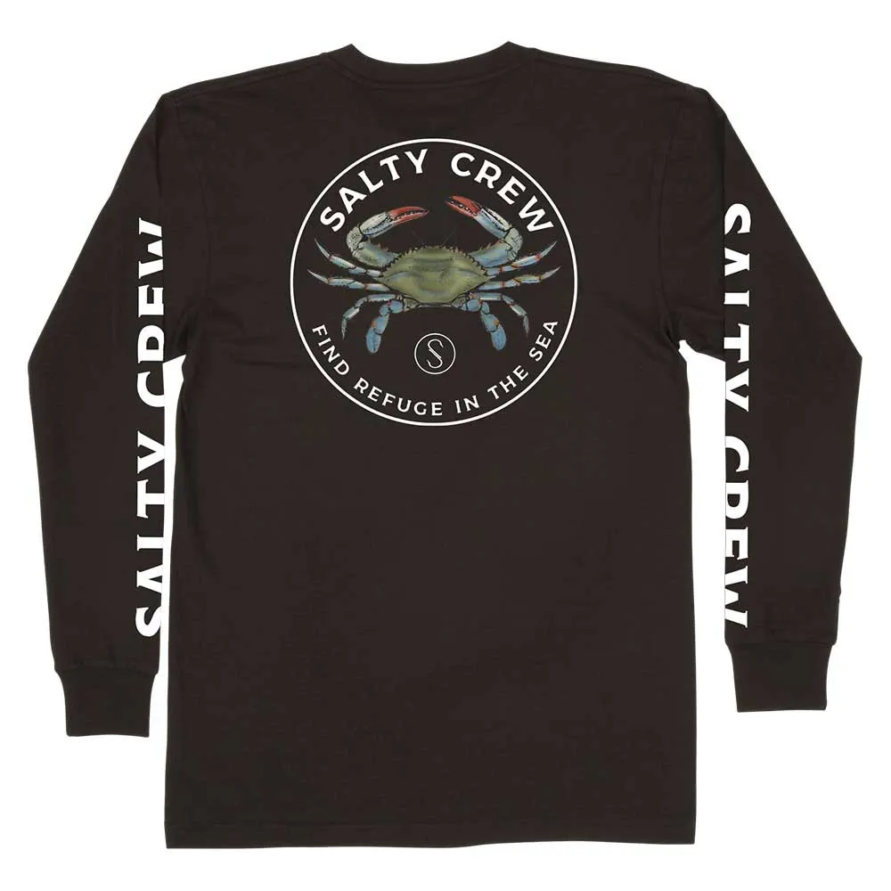 Купить Salty crew 20135422-BLK-L Футболка с длинным рукавом Blue Crabber Premium Черный Black L 7ft.ru в интернет магазине Семь Футов