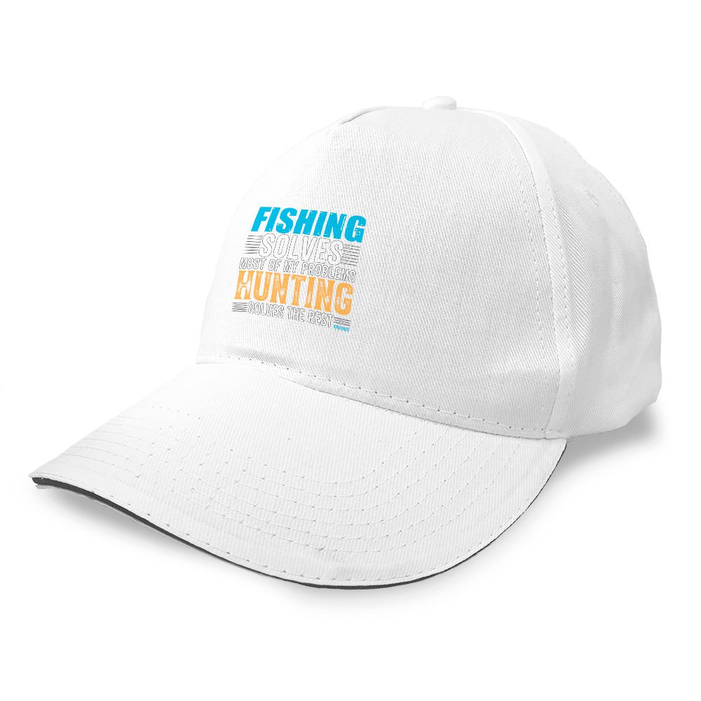 Купить Kruskis GO70199001C080 Кепка Fishing Solves Белая  White 7ft.ru в интернет магазине Семь Футов