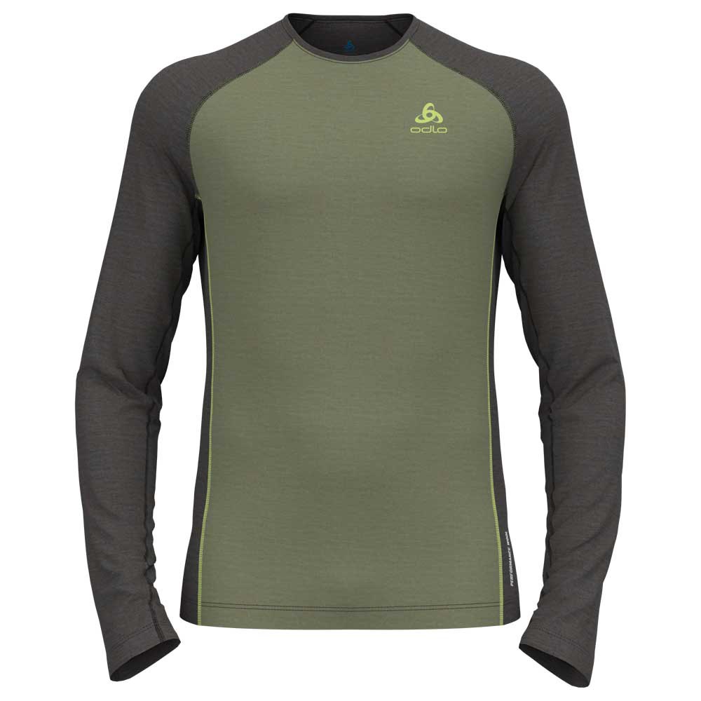 Купить Odlo 111292-40431-XXL Базовый слой с длинным рукавом Natural Performance Зеленый Matte Green / Dark Grey Melange 2XL 7ft.ru в интернет магазине Семь Футов