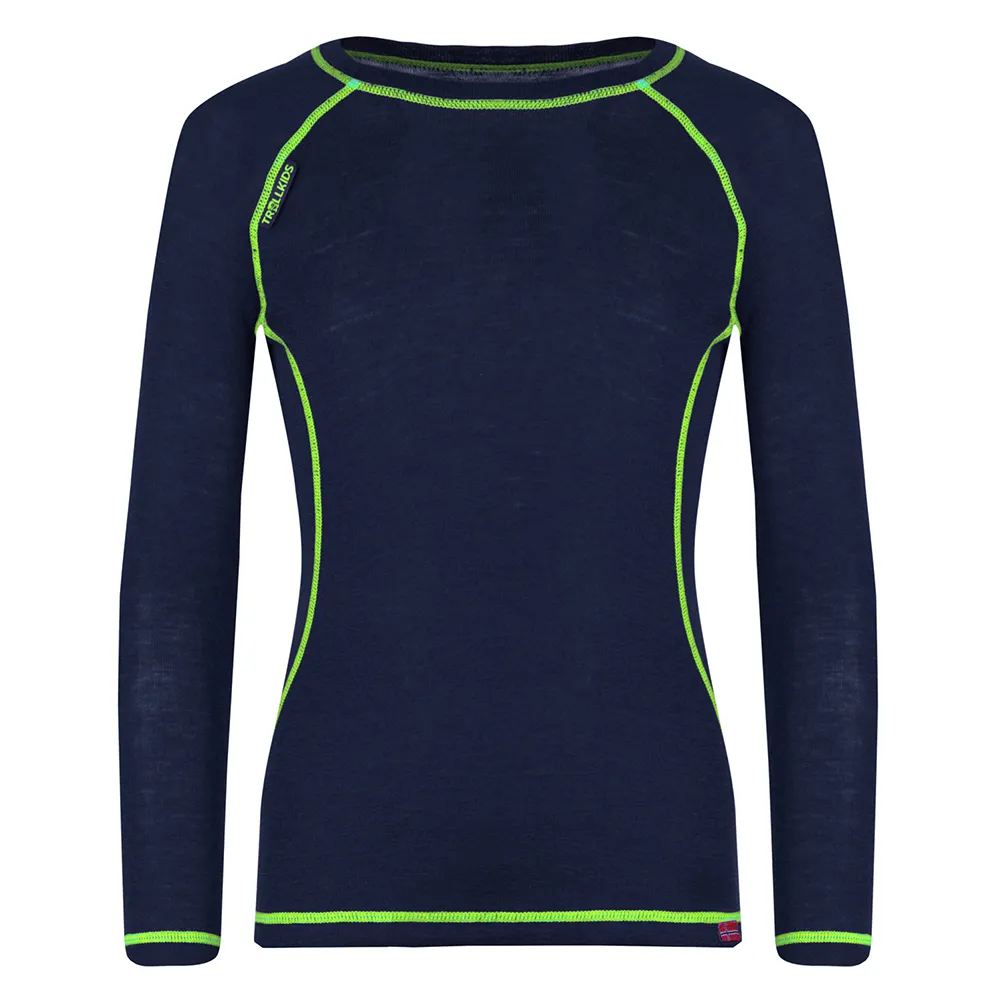 Купить Trollkids 135-100-092 Набор базовых слоев Merino Navy / Viper Green 25x15x10 92 cm 7ft.ru в интернет магазине Семь Футов