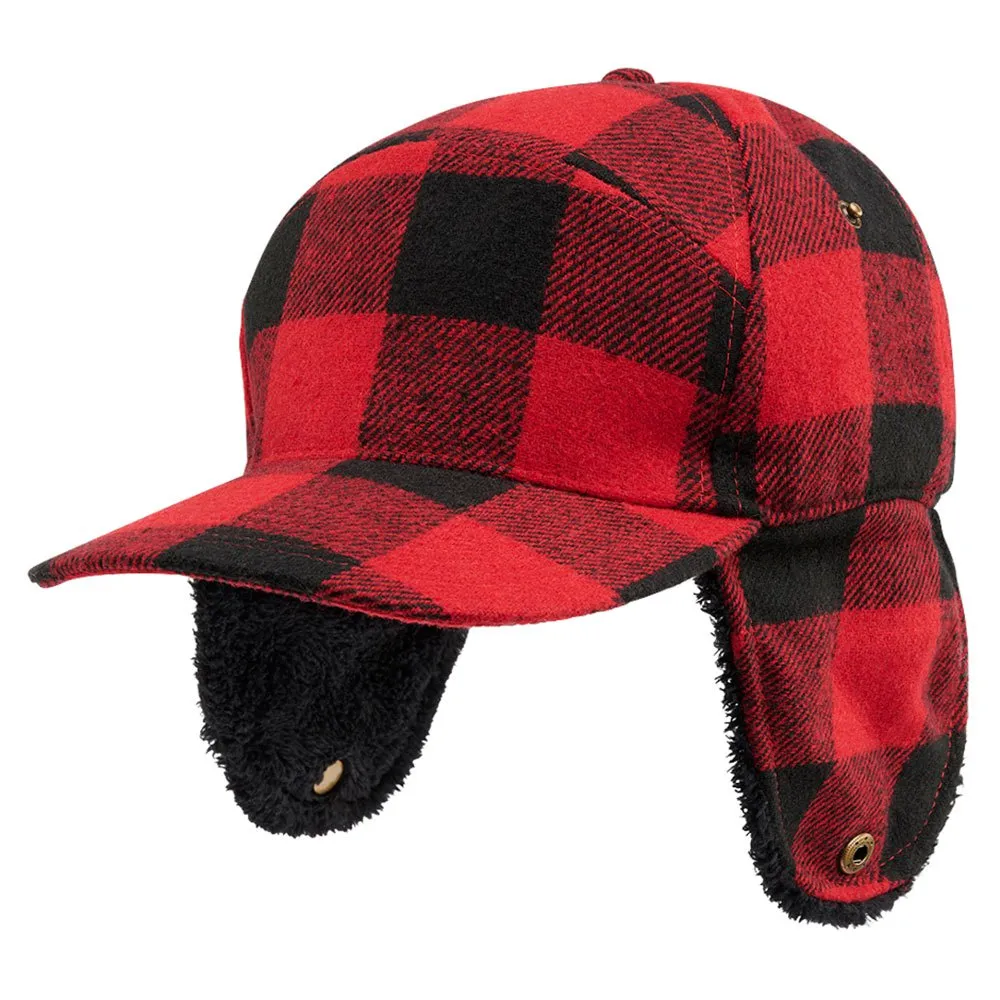 Купить Brandit 7010-2-OS Кепка Lumberjack Winter Красный  Black 7ft.ru в интернет магазине Семь Футов