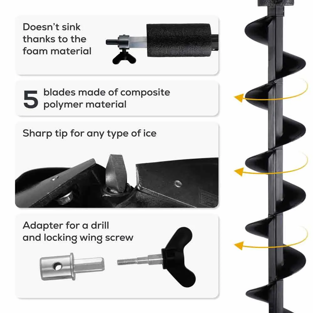 Купить Golden catch 1839911 ледобур Auger 110 cm Black 110x15x15 150 mm 7ft.ru в интернет магазине Семь Футов