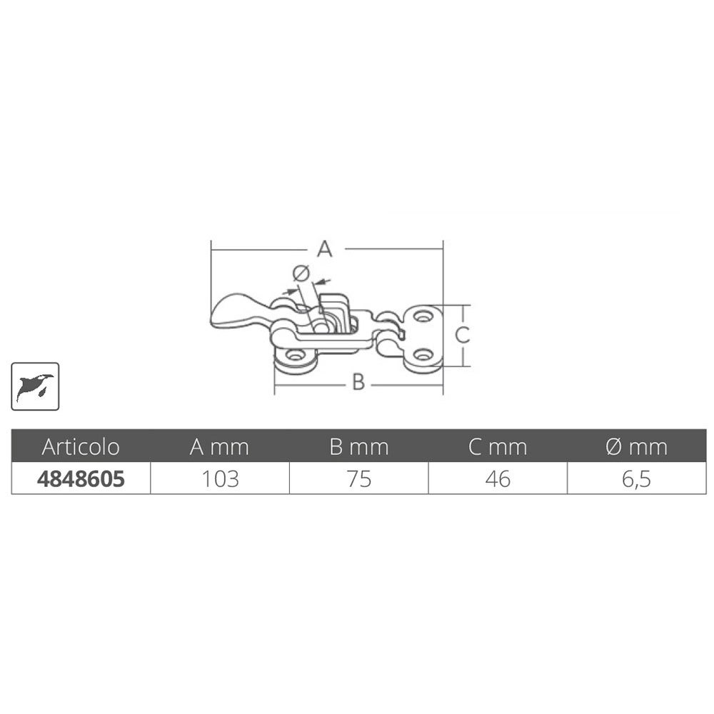 Купить Marine town 4848605 Замок из нержавеющей стали Серебристый Silver 100 x 46 mm  7ft.ru в интернет магазине Семь Футов