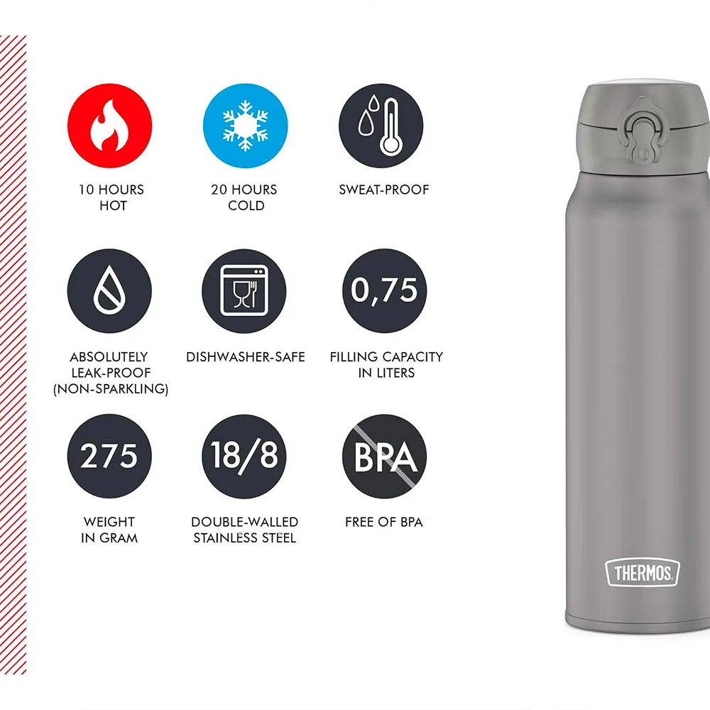 Купить Thermos 4035.214.075 термос Ultra Light 750ml Matt Moon Rock 20x10x10 7ft.ru в интернет магазине Семь Футов