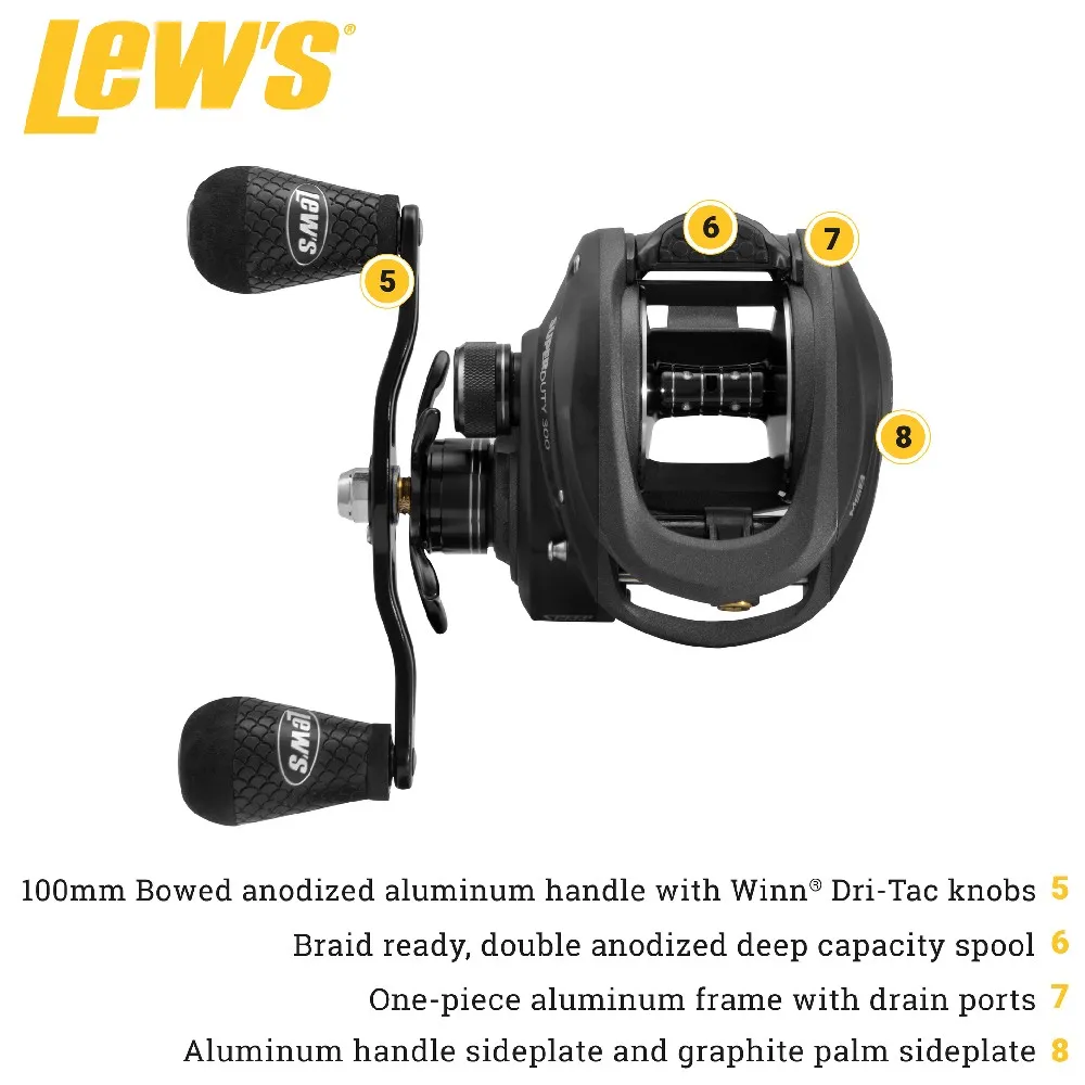 Купить Lews sd3sh Катушка для бейткастинга Super Duty 300 RHW Black 20x15x15 Ratio: 7.2:1 7ft.ru в интернет магазине Семь Футов