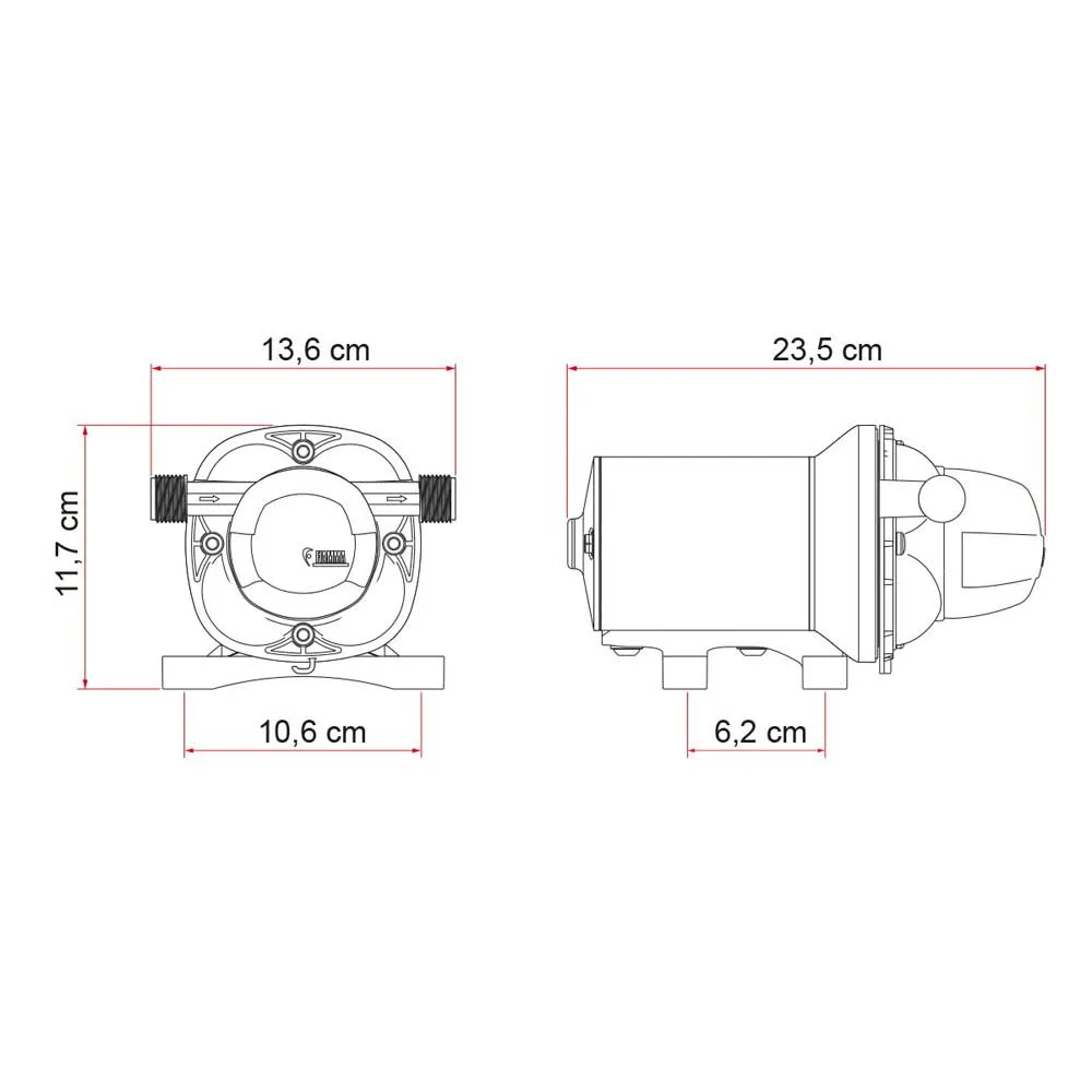 Купить Fiamma 07073A01- Водяной насос Aqua F 12V 10L  Black 7ft.ru в интернет магазине Семь Футов