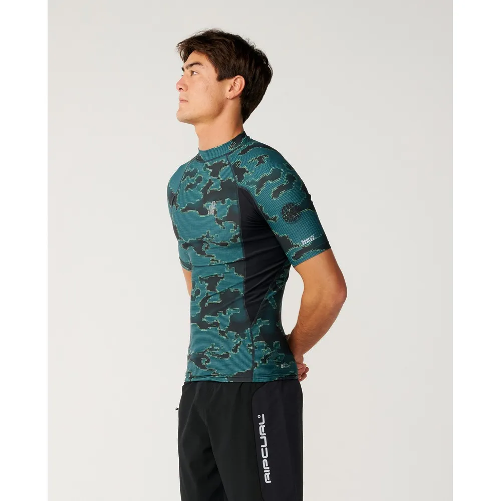 Купить Rip curl 18emrv_0076_xl Rash guard с коротким рукавом S-Series UPF Perf Blue Green 30x25x2 7ft.ru в интернет магазине Семь Футов