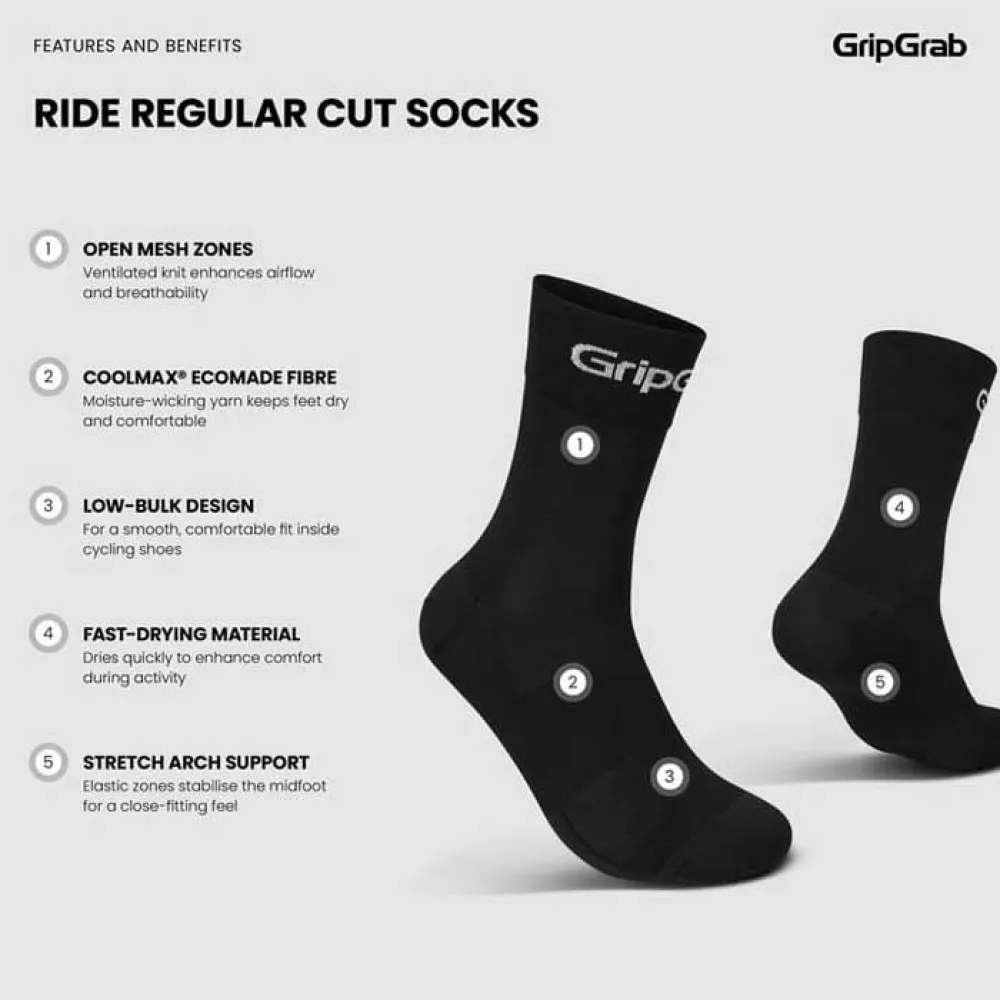 Купить GripGrab 9026-01-s Длинные носки RIDE Regular Cut 3 пары Black 12x10x8 EU 38-41 7ft.ru в интернет магазине Семь Футов