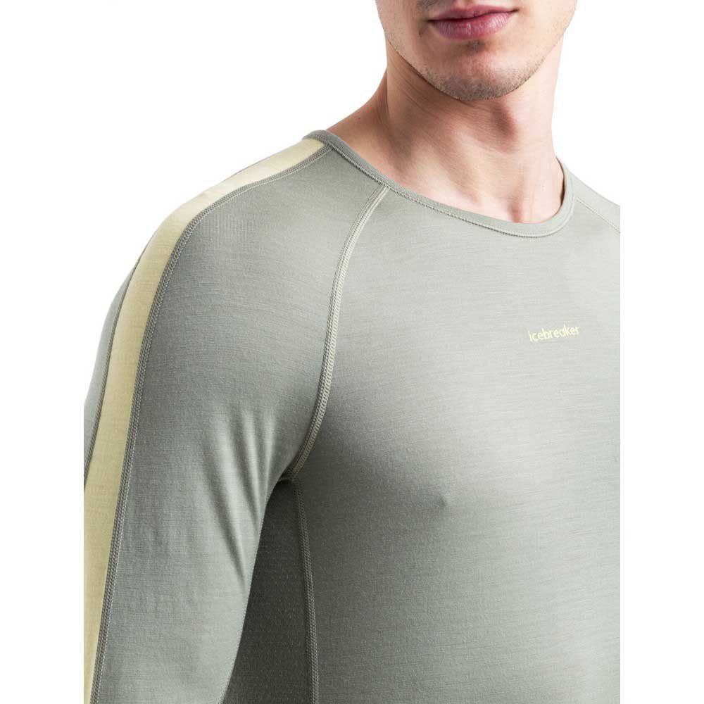 Купить Icebreaker 0A56HAB51XL Базовый слой с длинным рукавом Merino 200 ZoneKnit™ Crew Серый Lichen / Lucid XL 7ft.ru в интернет магазине Семь Футов