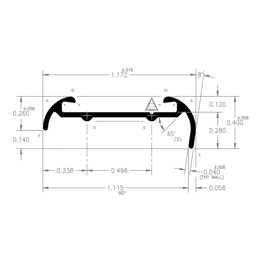 Купить Ap products 112-021516018 вставка короткого губного рельса 2.43 m Polar White 7ft.ru в интернет магазине Семь Футов