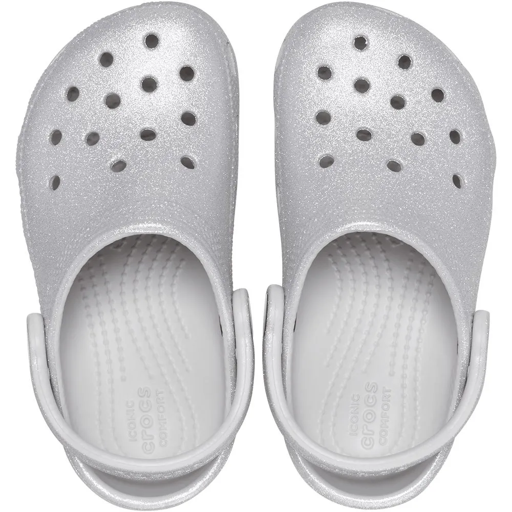 Купить Crocs 206992-0ic-c8 Деревянные башмаки Classic Glitter Clog T Silver Glitter 35x25x15 EU 24 7ft.ru в интернет магазине Семь Футов