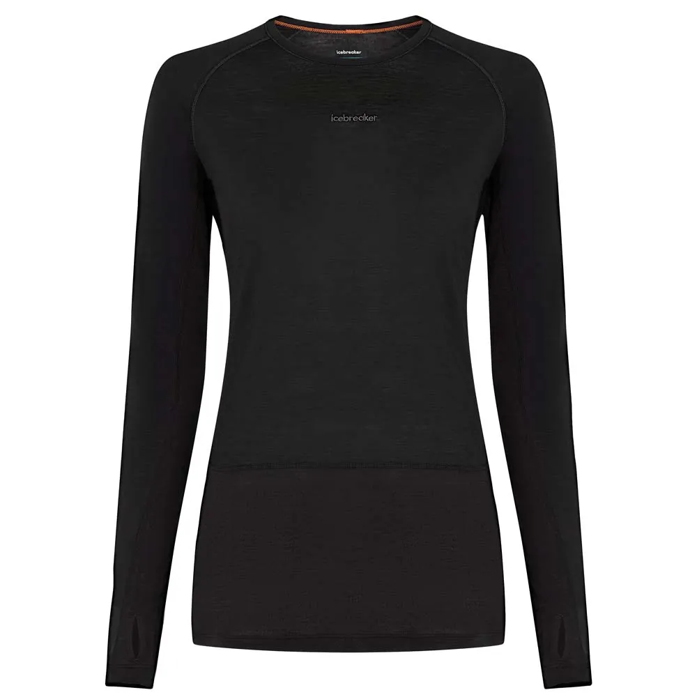 Купить Icebreaker 0a579l001/xs Базовый слой с длинным рукавом Merino Blend 125 ZoneKnit™ Crewe Black 30x25x2 7ft.ru в интернет магазине Семь Футов