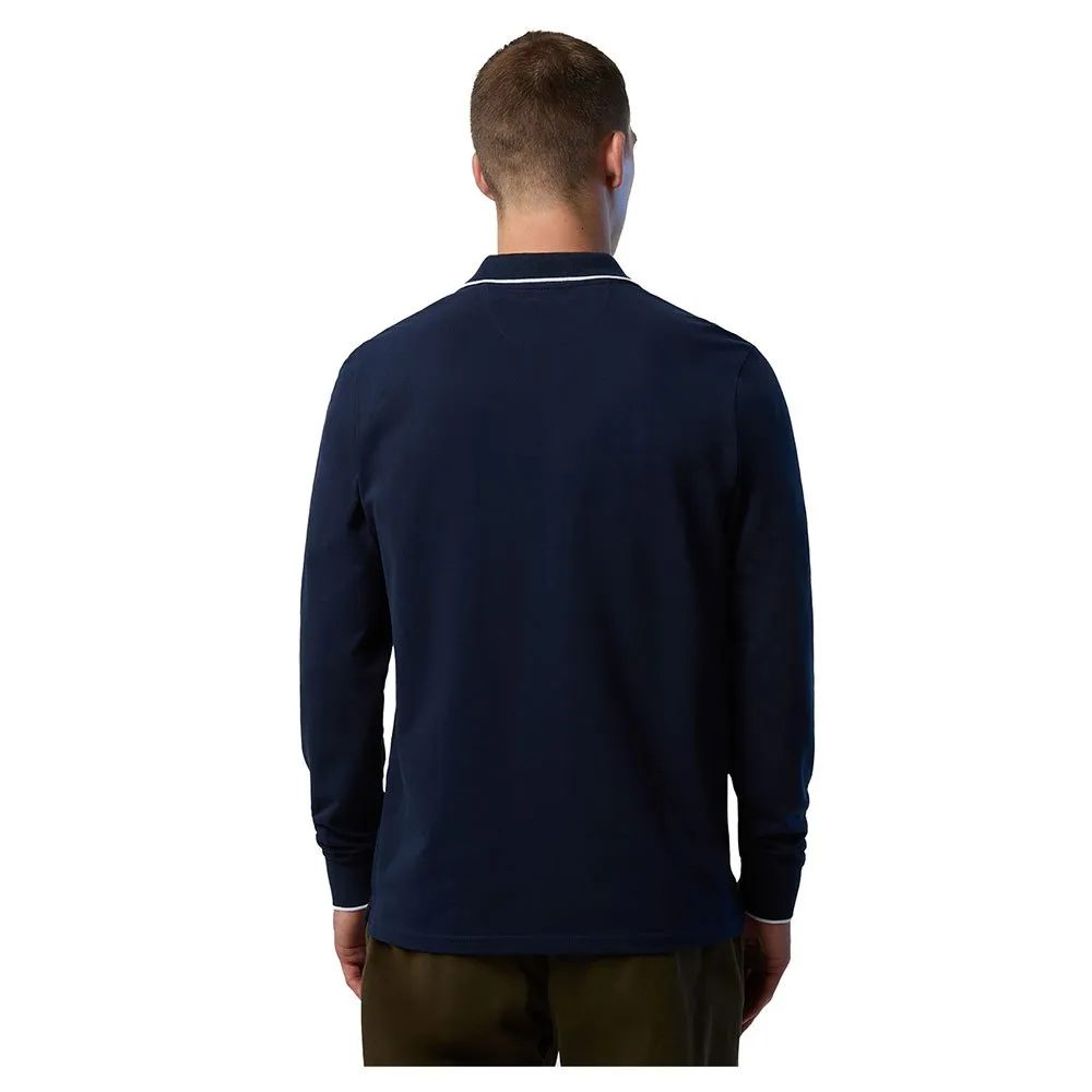 Купить North sails 692454-0802-XL Поло с длинным рукавомным рукавом Basic Голубой Navy Blue XL 7ft.ru в интернет магазине Семь Футов