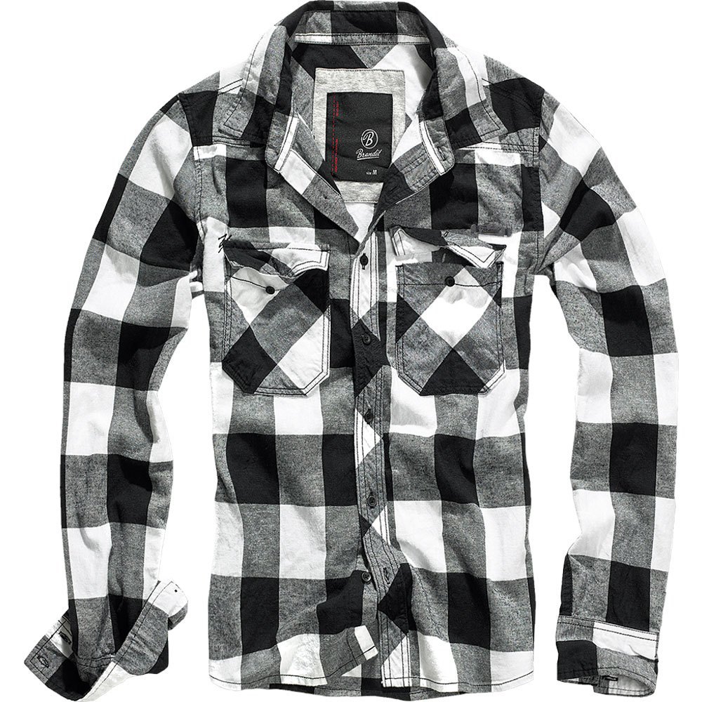 Купить Brandit 4002-46-M Рубашка с длинным рукавом Check Черный White / Black M 7ft.ru в интернет магазине Семь Футов