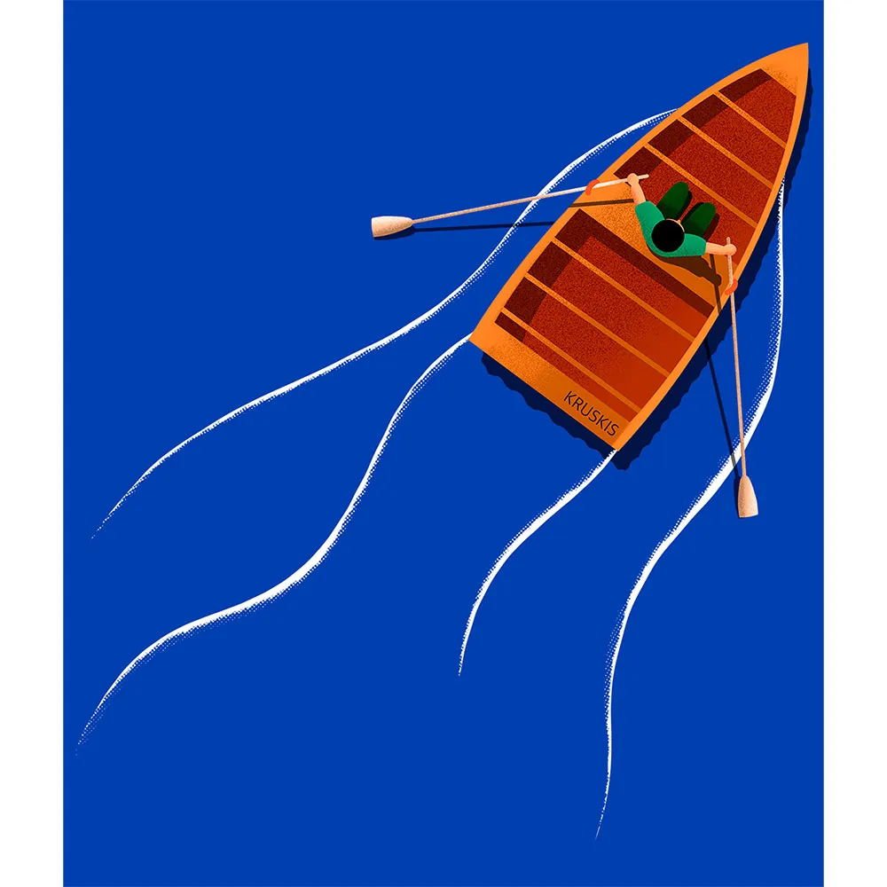 Купить Kruskis su1067010501k202 Толстовка с капюшоном Rowing Boat Royal Blue 30x25x10 7ft.ru в интернет магазине Семь Футов