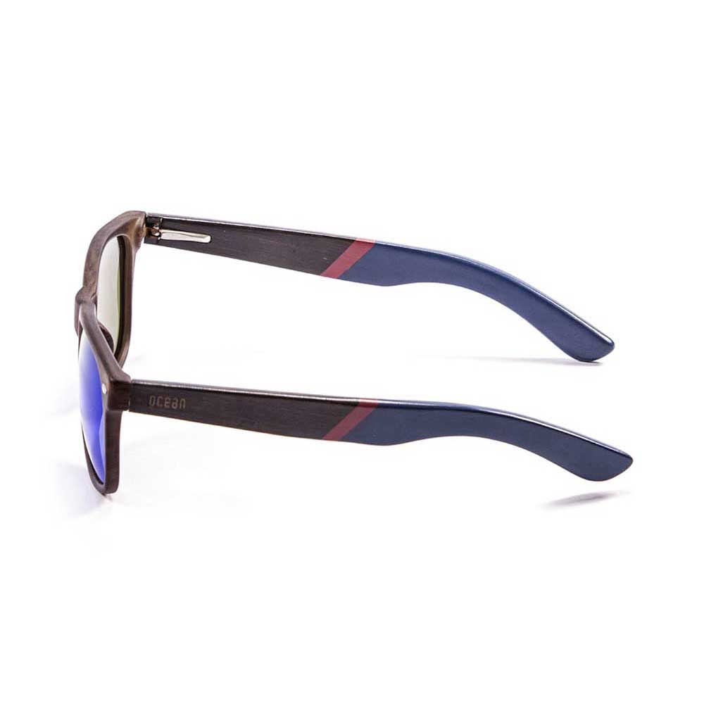 Купить Ocean sunglasses 50111.2 Деревянные поляризованные солнцезащитные очки Beach Brown Dark / Blue / Red / Blue Dark 7ft.ru в интернет магазине Семь Футов