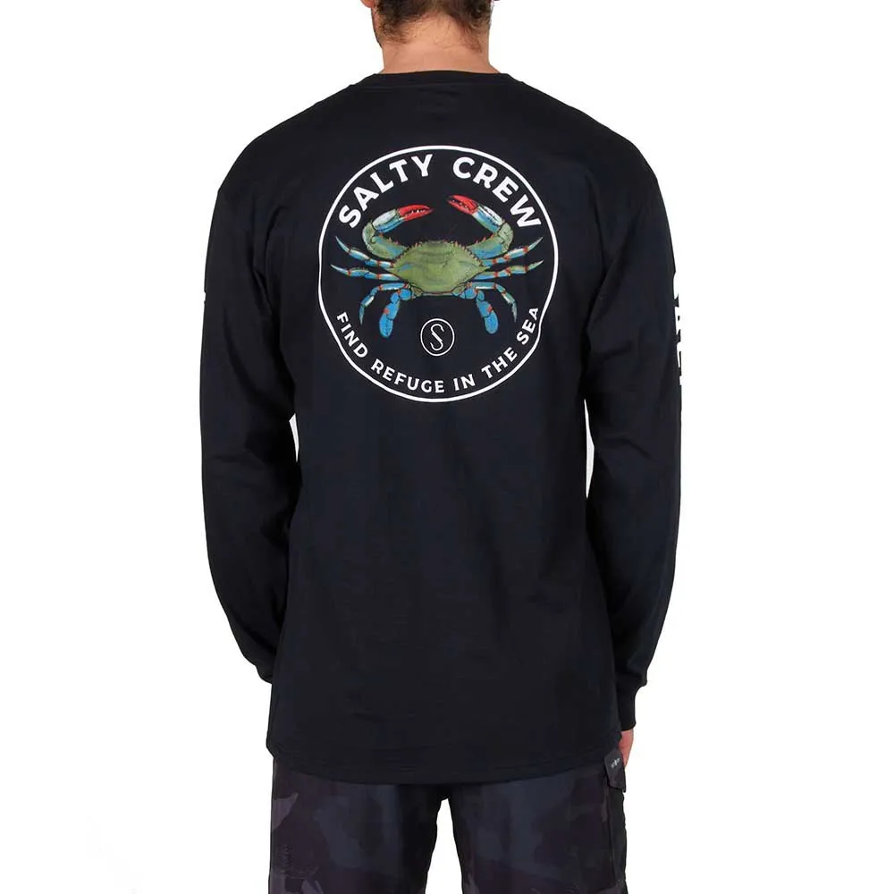 Купить Salty crew 20135422-BLK-L Футболка с длинным рукавом Blue Crabber Premium Черный Black L 7ft.ru в интернет магазине Семь Футов