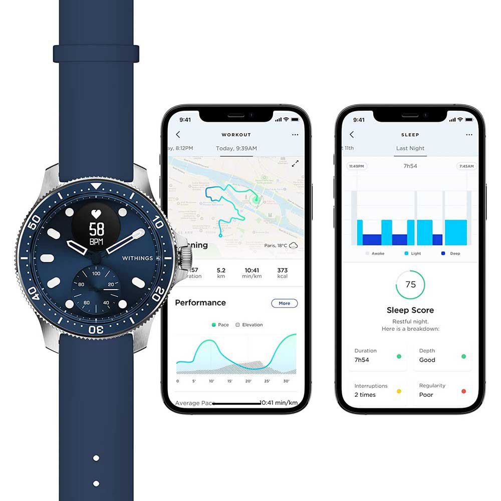 Купить Withings WIT3700546707285 Scanwatch Horizon 7 Умные часы  Silver / Blue 7ft.ru в интернет магазине Семь Футов