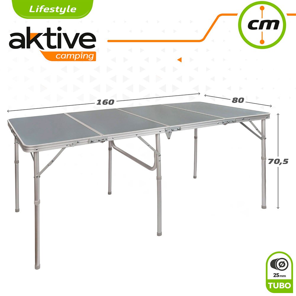 Купить Aktive 52864 Большой складной Camping Стол Серый Grey 7ft.ru в интернет магазине Семь Футов