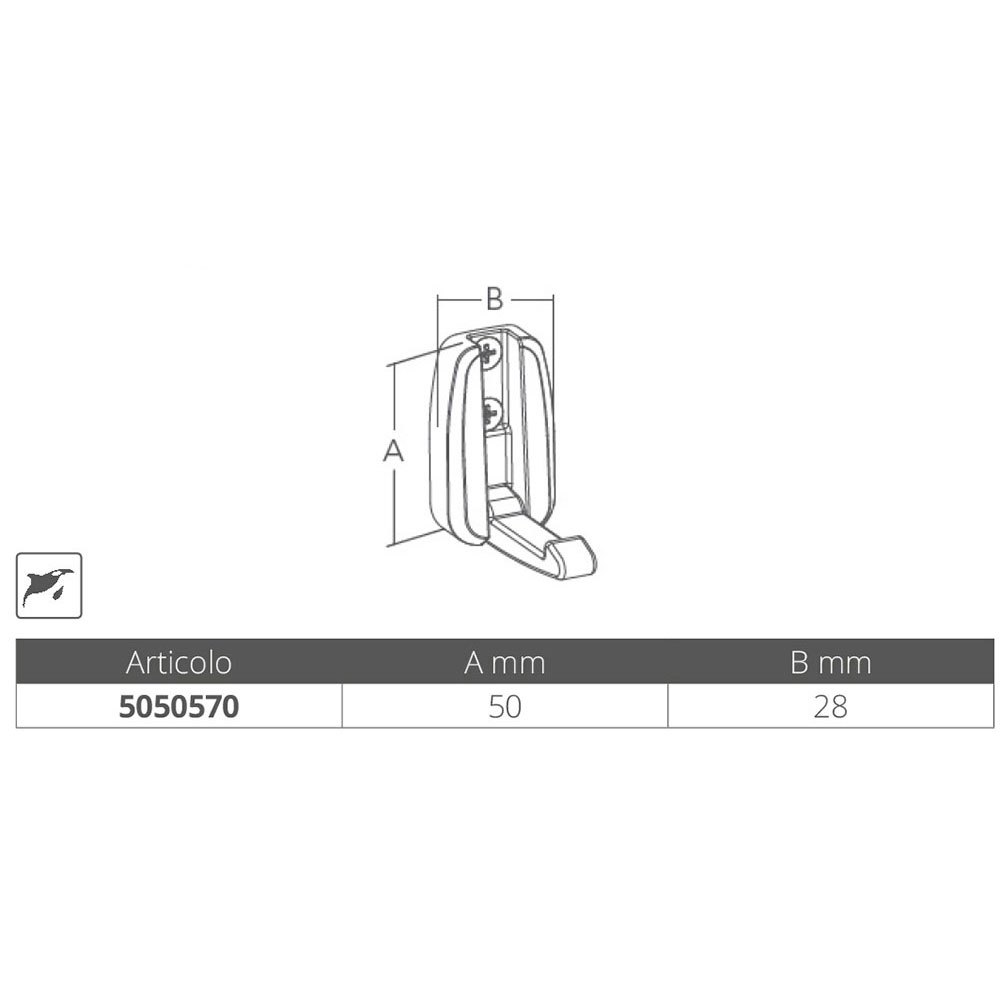 Купить Marine town 5050570 Крючок для одежды Серебристый Silver 50 x 50 x 9 mm  7ft.ru в интернет магазине Семь Футов