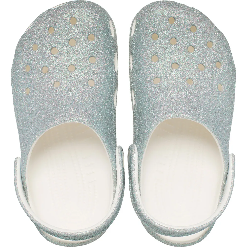 Купить Crocs 210986-100b-j5 Деревянные башмаки Classic Iridescent Glitter White 35x25x15 EU 37 7ft.ru в интернет магазине Семь Футов