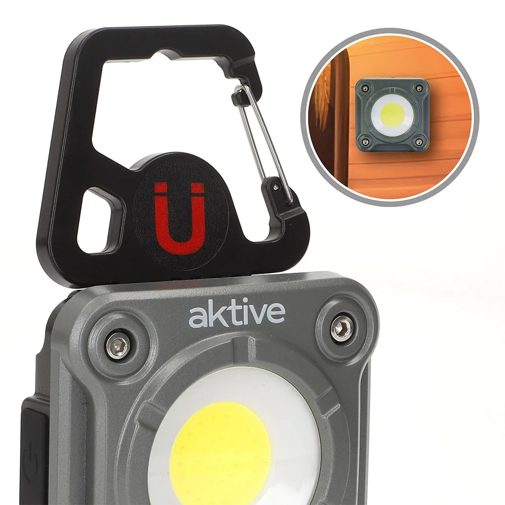 Купить Aktive 61569 Многофункциональный портативный светодиодный прожектор 3 положения с USB-зарядкой Бесцветный Multicolour 7ft.ru в интернет магазине Семь Футов