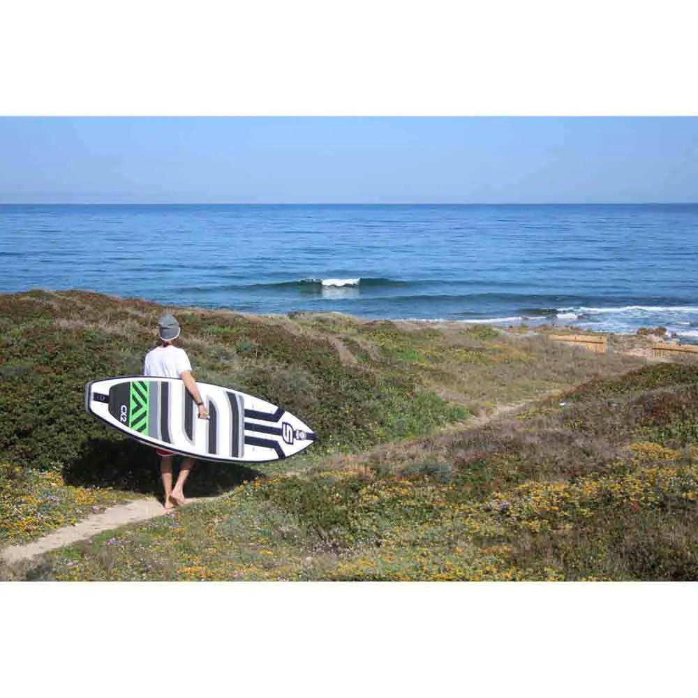 Купить Safe waterman hc100.006 Надувной комплект для падлбординга CX-2 9´0´´ White / Black / Green 132x56x35 274.3 cm 7ft.ru в интернет магазине Семь Футов