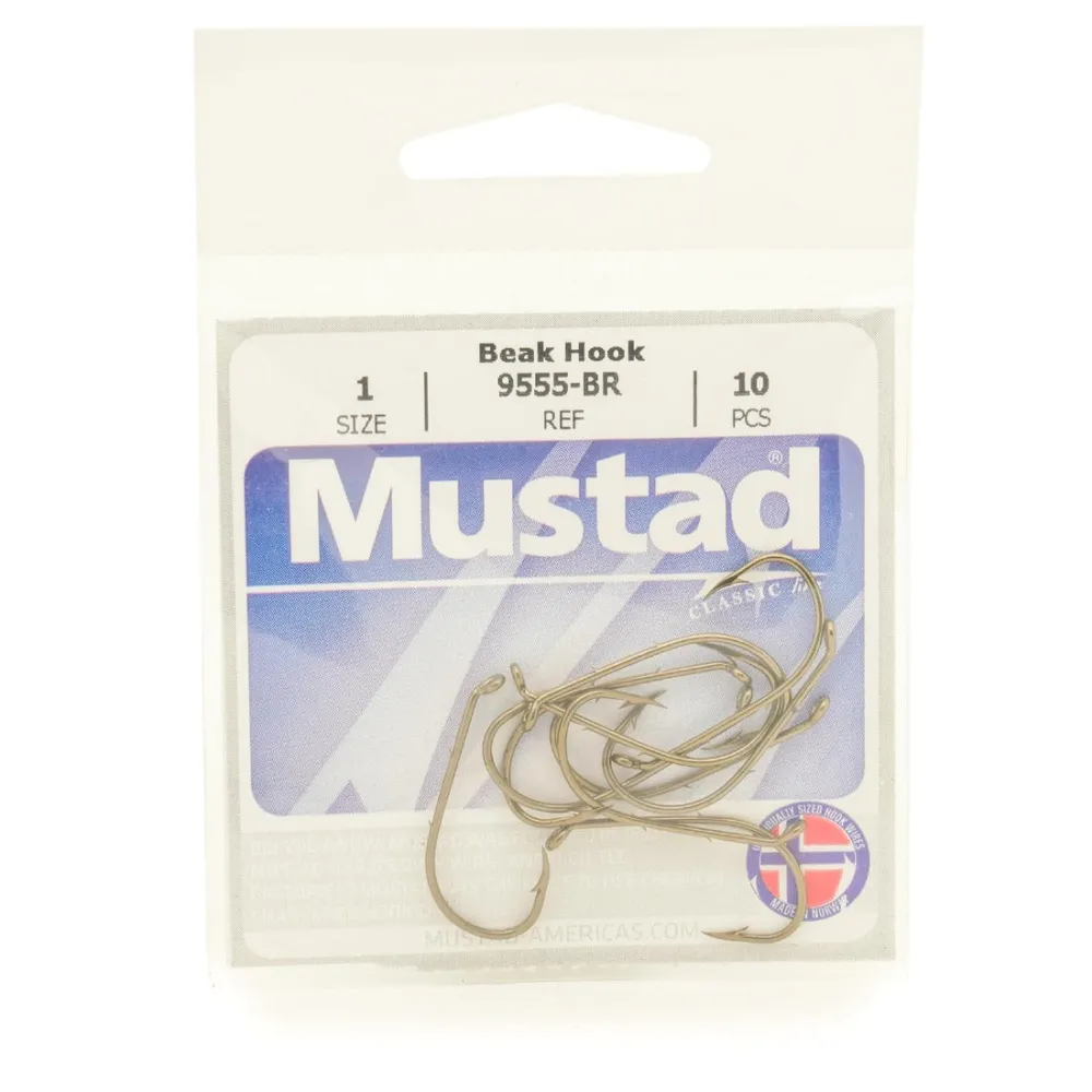 Купить Mustad 9555-BR-2-C10 одноглазый крючок Beak C10  Bronze 2 7ft.ru в интернет магазине Семь Футов