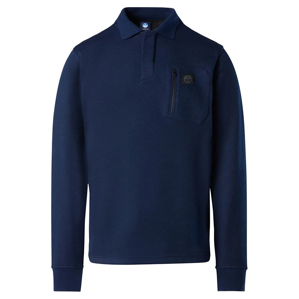 Купить North sails 692334-0802-XS Поло с длинным рукавомным рукавом Logo 692334 Голубой Navy Blue XS 7ft.ru в интернет магазине Семь Футов