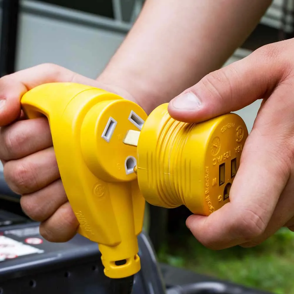 Купить Camco 17-55233 Адаптер вилки 55233  Yellow 30A Male/15A Female 7ft.ru в интернет магазине Семь Футов