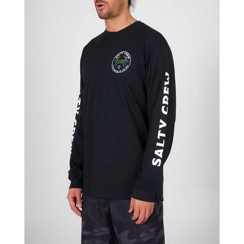 Купить Salty crew 20135422-BLK-L Футболка с длинным рукавом Blue Crabber Premium Черный Black L 7ft.ru в интернет магазине Семь Футов