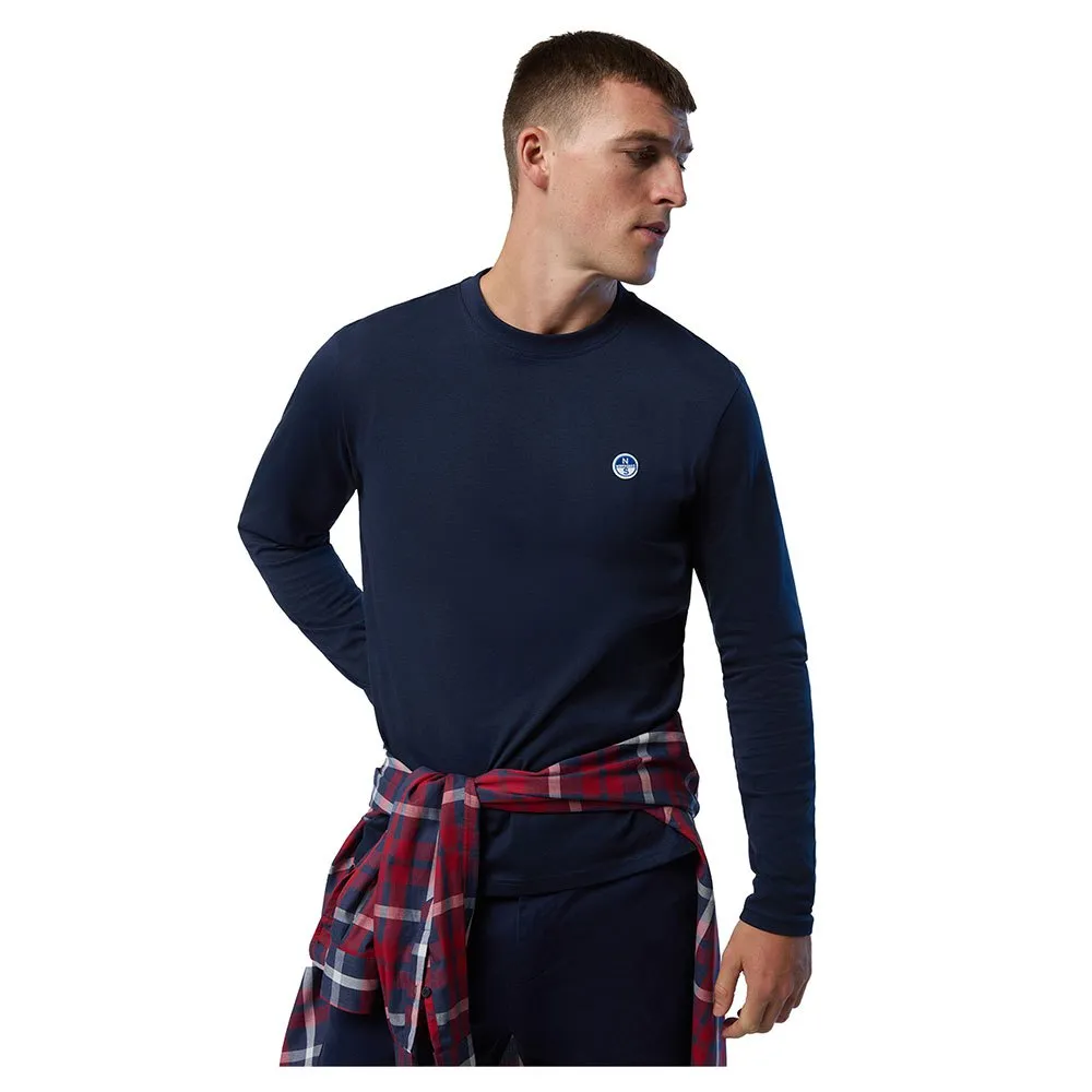 Купить North sails 692971-0802-XS Футболка с длинным рукавом Basic Bollo Голубой Navy Blue XS 7ft.ru в интернет магазине Семь Футов