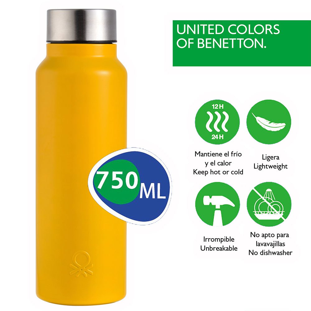 Купить Benetton BE096 750ml Бутылка для воды Золотистый Yellow 7ft.ru в интернет магазине Семь Футов