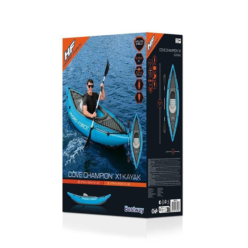 Купить Bestway 65115 Надувная байдарка Cove Champion X1 Royal / Orange 1 place 7ft.ru в интернет магазине Семь Футов