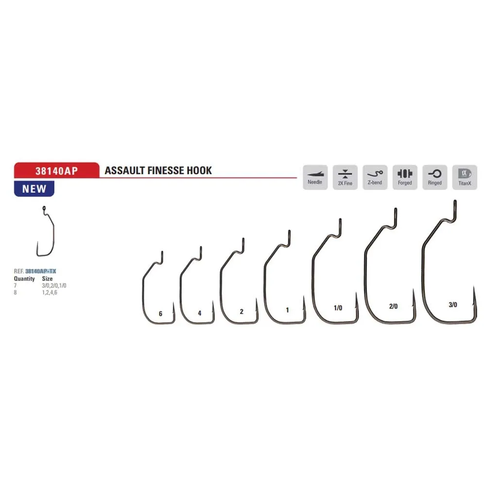 Купить Mustad 38140AP-TX-1-8A Крюк Техаса Assault Finesse Серебристый TitanX 1 7ft.ru в интернет магазине Семь Футов