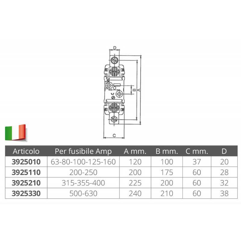 Купить Forniture nautiche italiane 3925210 315-355-400A Патрон плавкого предохранителя Бесцветный Black / Grey 7ft.ru в интернет магазине Семь Футов