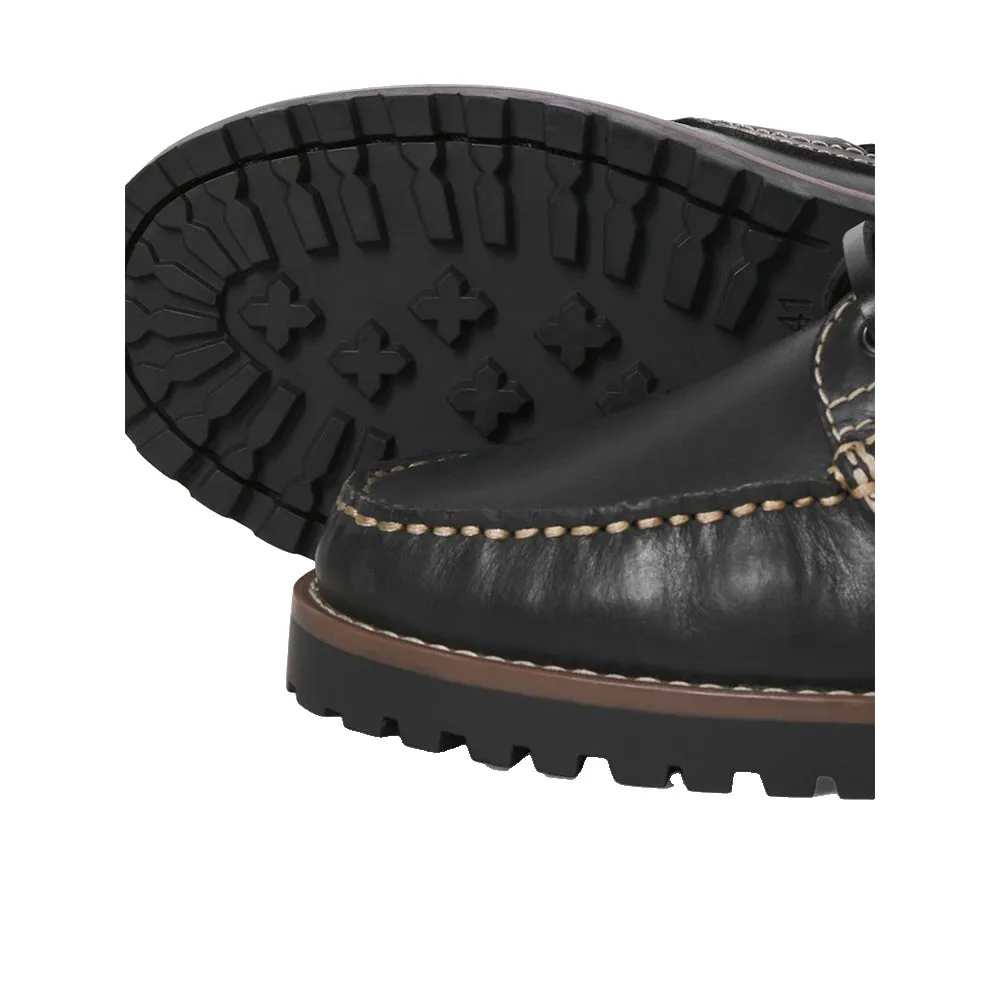 Купить Jack & jones 12285797-black-45 Палубные туфли Brooklyn Leather 35x25x15 EU 45 7ft.ru в интернет магазине Семь Футов