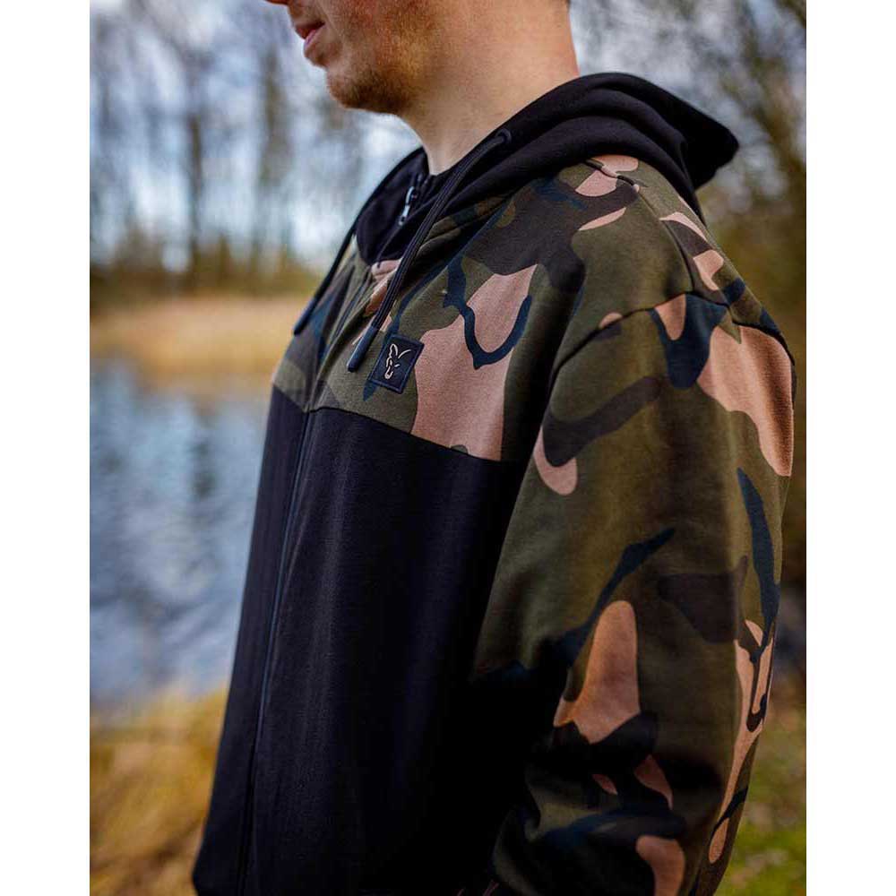 Купить Fox international CFX294 Толстовка на молнии LW Split Коричневый Black / Camo XL 7ft.ru в интернет магазине Семь Футов