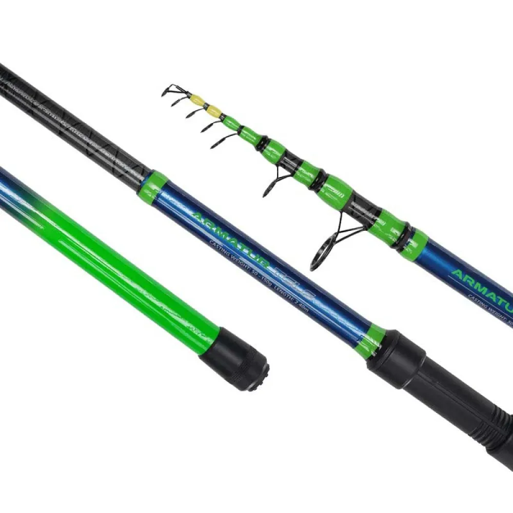 Купить Golden catch 2039092 карповая удочка Armatur 21 Tele Blue / Green 87x10x10 2.4 m 7ft.ru в интернет магазине Семь Футов